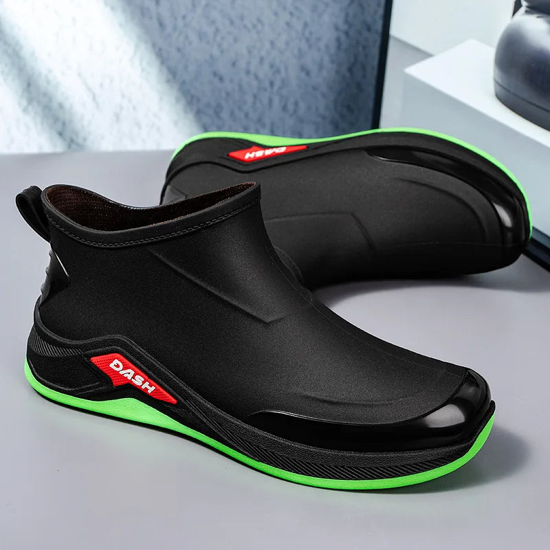 Men’s Waterproof Winter Rain Boots – Cotton-Lined Anti-Slip Outdoor Shoes