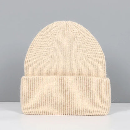 Women’s Soft Knit Beanie – Cashmere Rabbit-Fur Blend Winter Hat for Autumn and Winter Wear