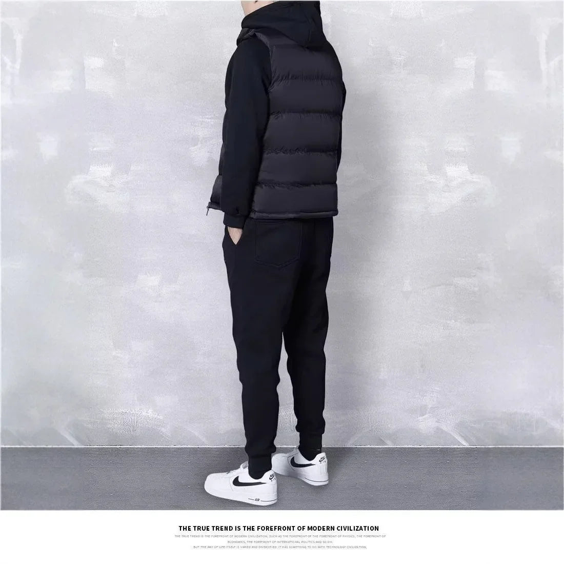Men’s Insulated Puffer Vest – Sleeveless Zip-Up Gilet with Stand Collar and Quilted Panels