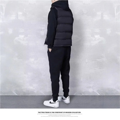 Men’s Insulated Puffer Vest – Sleeveless Zip-Up Gilet with Stand Collar and Quilted Panels