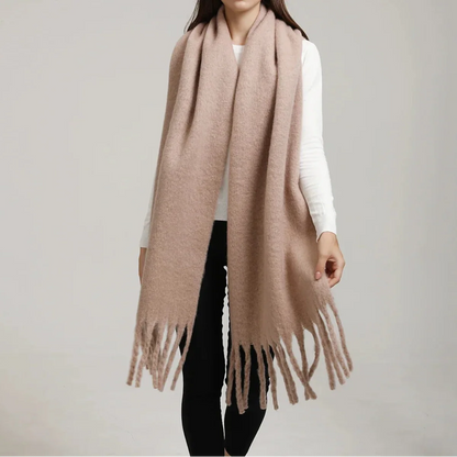 Women’s Cashmere Winter Scarf – Oversized Soft Tassel Wrap for Elegant Autumn and Winter Layering