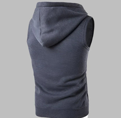 Men’s Sleeveless Zip-Up Hoodie Vest – Lightweight Layer for Casual Everyday Wear
