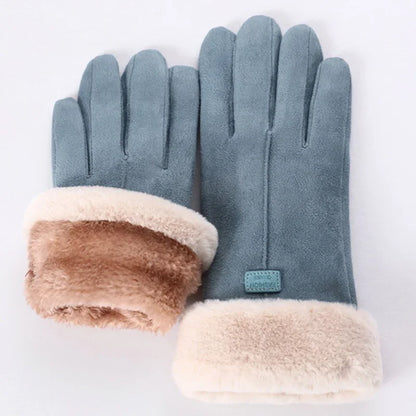 Women’s Soft Touchscreen Winter Gloves – Plush-Cuff Full-Finger Warm Outdoor Gloves for Everyday Cold-Weather Wear