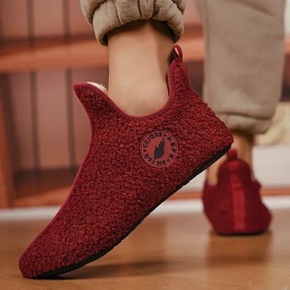 Men’s Soft Cotton-Lined Winter Slippers – Warm Non-Slip Indoor House Shoes