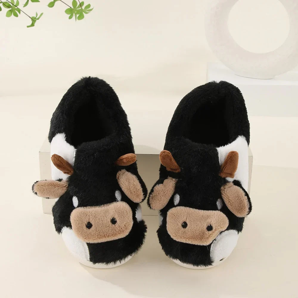 Women’s Printed Plush House Slippers – Warm Non-Slip Indoor Winter Shoes for Cosy Everyday Comfort