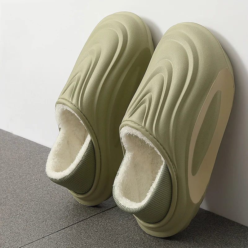 Men’s Warm Winter Slippers – Plush-Lined Non-Slip Indoor Outdoor House Shoes