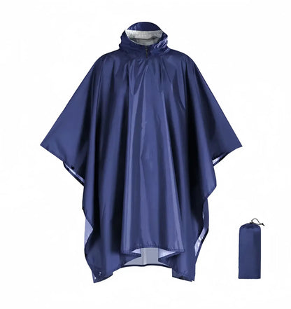 Men’s Waterproof Hooded Rain Poncho – Packable Windproof Outdoor Hiking Cape