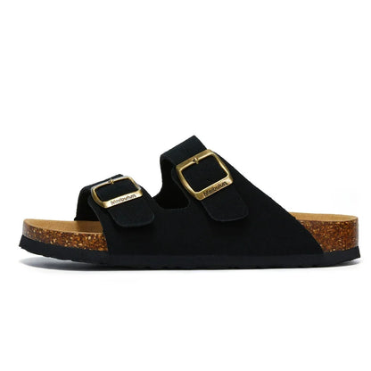 Women’s Plush-Lined Buckle Winter Slippers – Cosy Indoor Outdoor Sandals