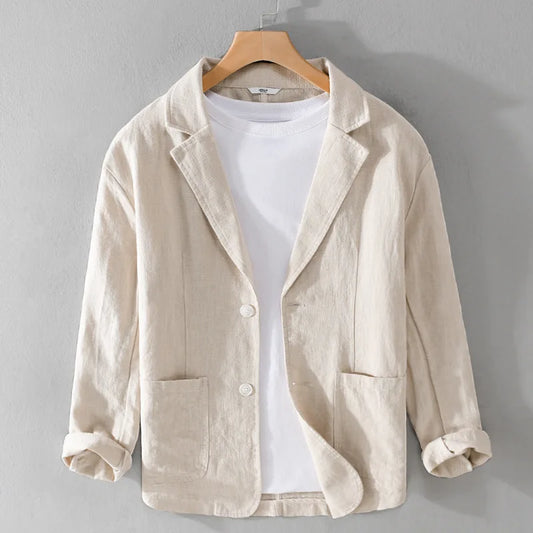 Men’s Blazer – Soft-Shoulder Jacket with Notch Lapel and Patch Pockets