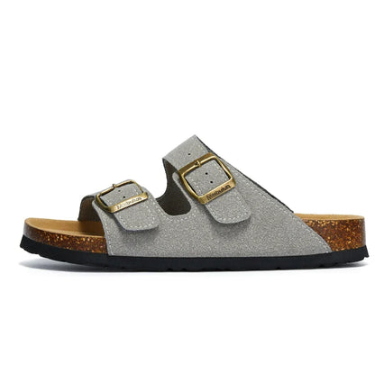 Women’s Plush-Lined Buckle Winter Slippers – Cosy Indoor Outdoor Sandals