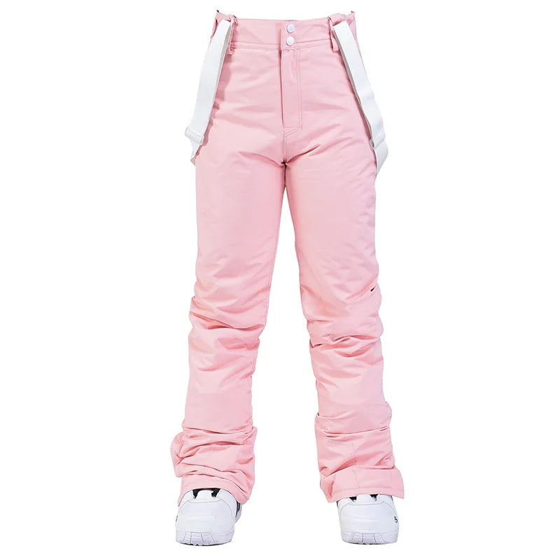 Women’s Waterproof Snowboard Trousers – Breathable Insulated Ski Pants with Adjustable Suspenders for Winter Sports