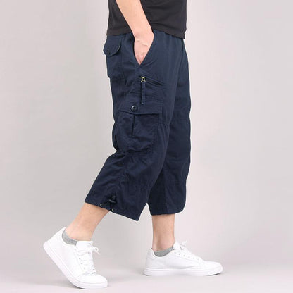 Men’s Long Cargo Shorts – Multi-Pocket Utility Style for Casual Summer Wear