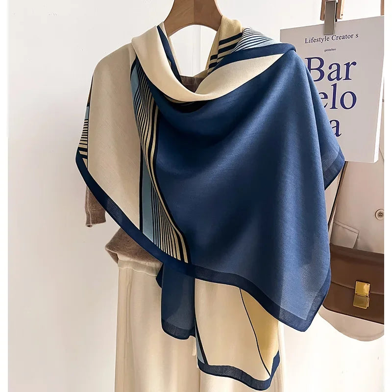 Women’s Soft Polyester Winter Scarf – Oversized Wool-Cotton Feel Wrap for Elegant Autumn and Winter Layering