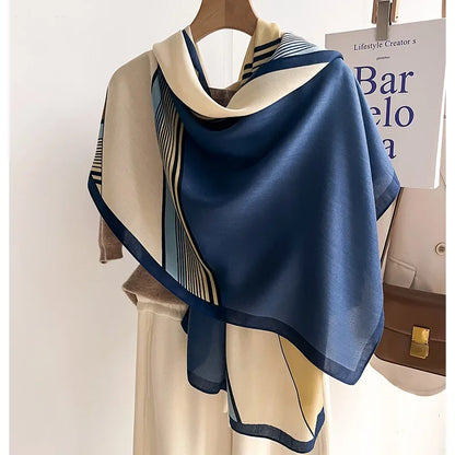Women’s Soft Polyester Winter Scarf – Oversized Wool-Cotton Feel Wrap for Elegant Autumn and Winter Layering