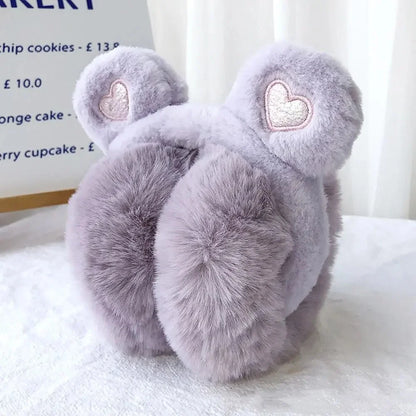 Women’s Bear Ear Winter Earmuffs – Plush Foldable Cold-Weather Ear Warmers for Outdoor Wear and Gifting