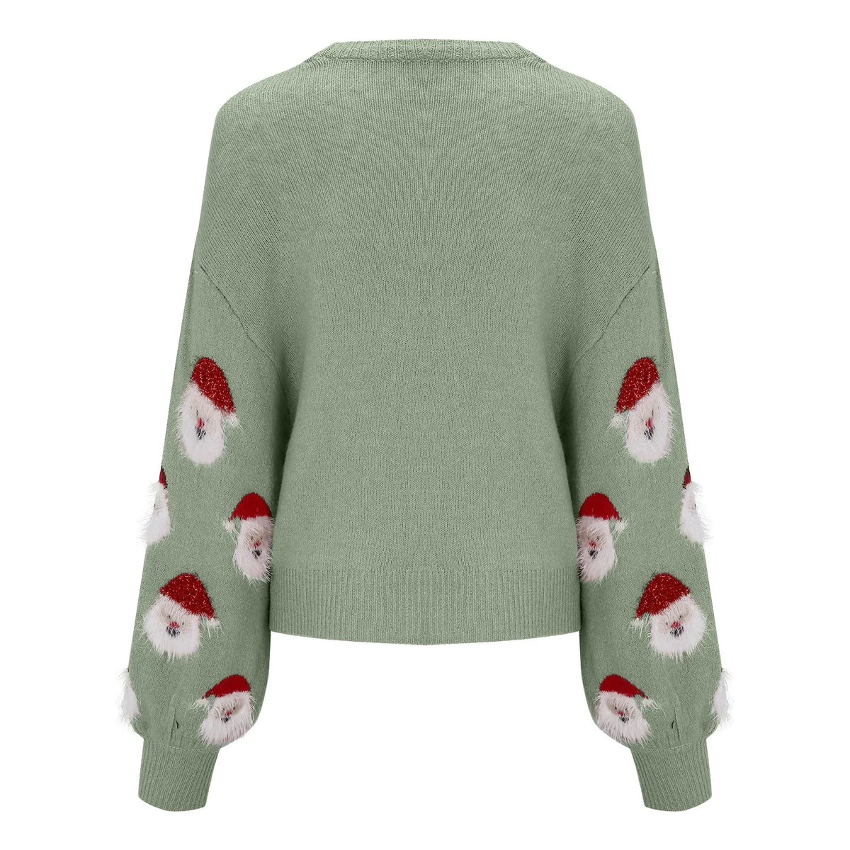 Women’s Festive Printed Sweater – Relaxed Crew Neck Knit for Christmas Parties