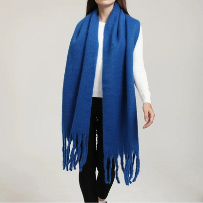 Women’s Cashmere Winter Scarf – Oversized Soft Tassel Wrap for Elegant Autumn and Winter Layering