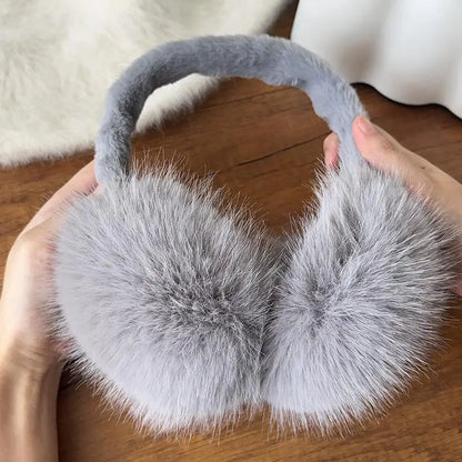 Women’s Faux Fur Ear Warmers – Soft Foldable Winter Earmuffs for Outdoor and Daily Wear
