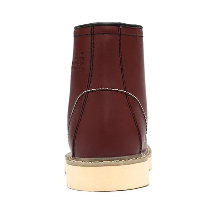 Men’s Fur-Lined Leather Snow Boots – Water-Resistant Lace-Up Winter Ankle Boots with Anti-Slip Sole