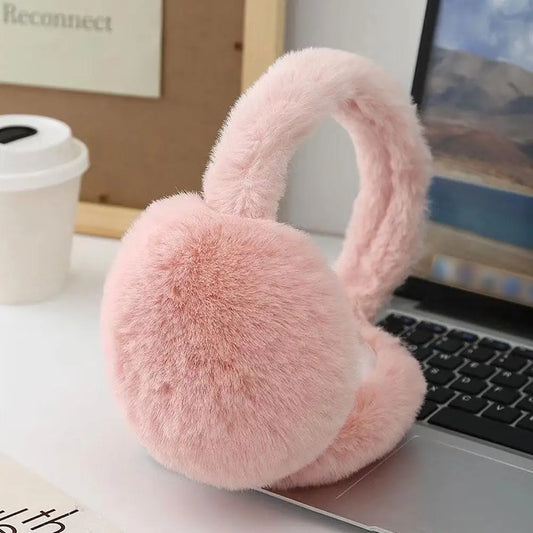 Women’s Plush Winter Ear Warmers – Wind-Resistant Foldable Earmuffs for Outdoor and Daily Wear
