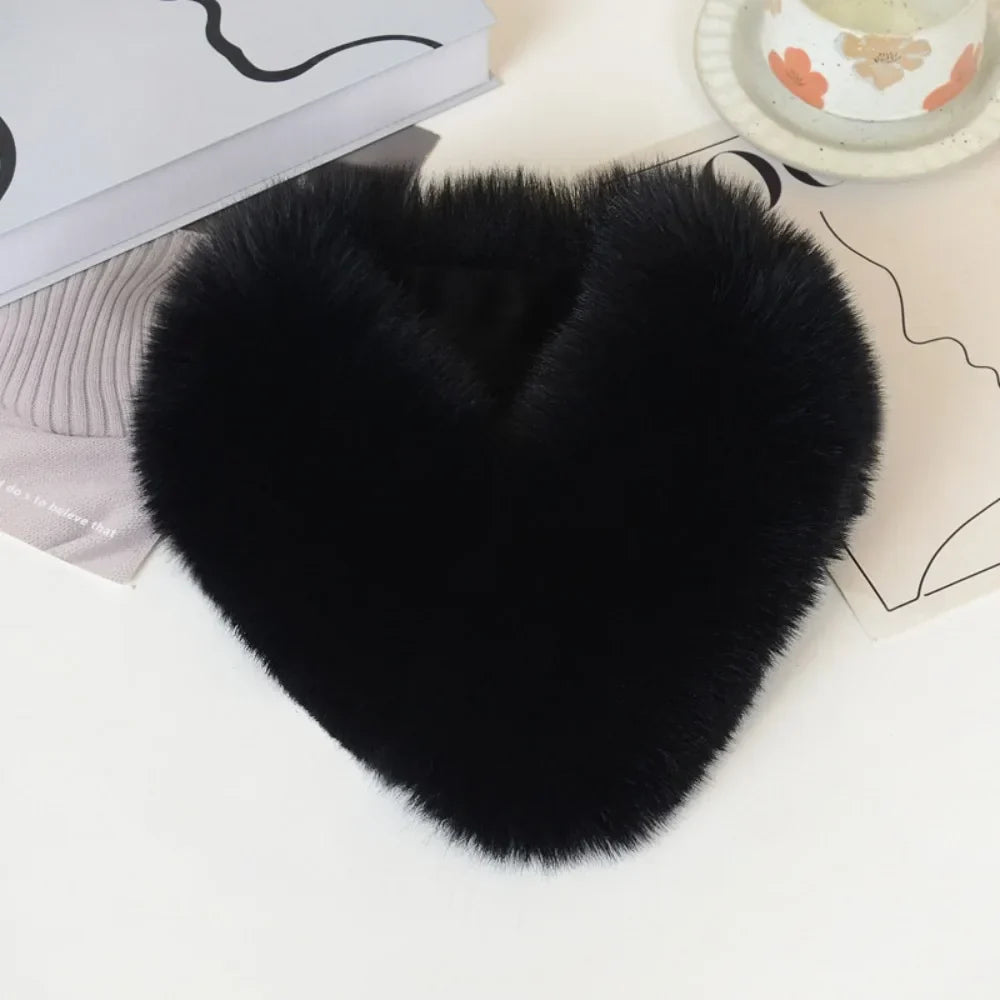 Women’s Faux Fur Neck Scarf – Plush Cross-Over Winter Wrap with Soft Thickened Finish