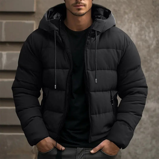 Men’s Hooded Puffer Jacket – Insulated Everyday Layer for Cold Winter Days
