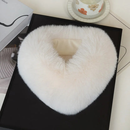 Women’s Faux Fur Neck Scarf – Plush Cross-Over Winter Wrap with Soft Thickened Finish