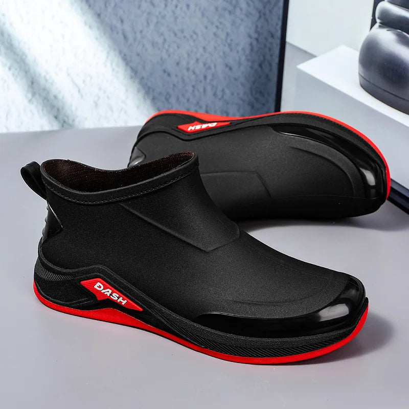 Men’s Waterproof Winter Rain Boots – Cotton-Lined Anti-Slip Outdoor Shoes