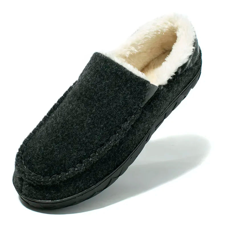 Men’s Plush-Lined Winter Slippers – Warm Non-Slip Indoor Outdoor House Shoes for Everyday Cold-Weather Comfort