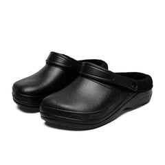 Men’s Plush-Lined Winter Clog Slippers – Warm Wide-Fit Non-Slip Indoor Outdoor House Shoes for Everyday Comfort