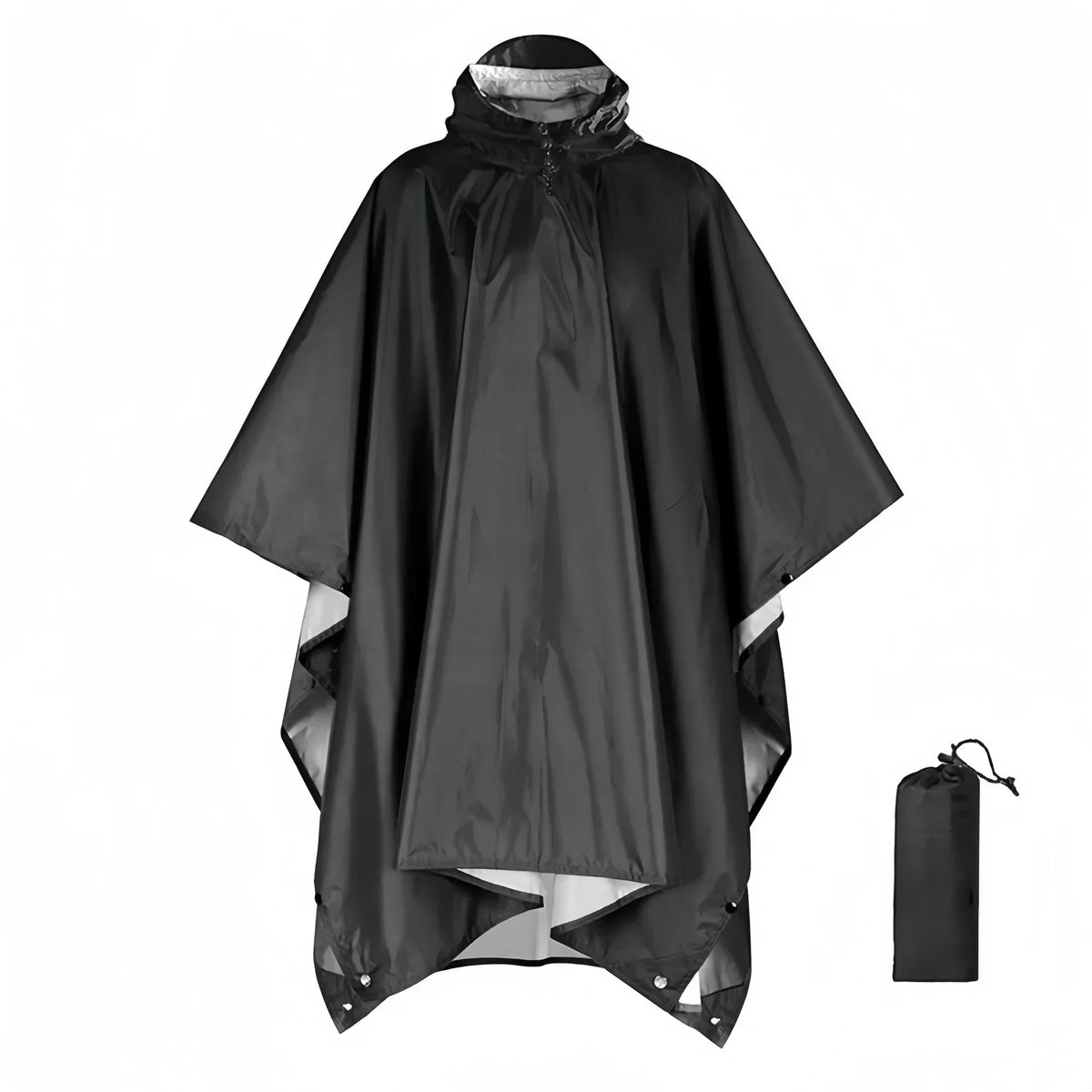 Men’s Waterproof Hooded Rain Poncho – Packable Windproof Outdoor Hiking Cape