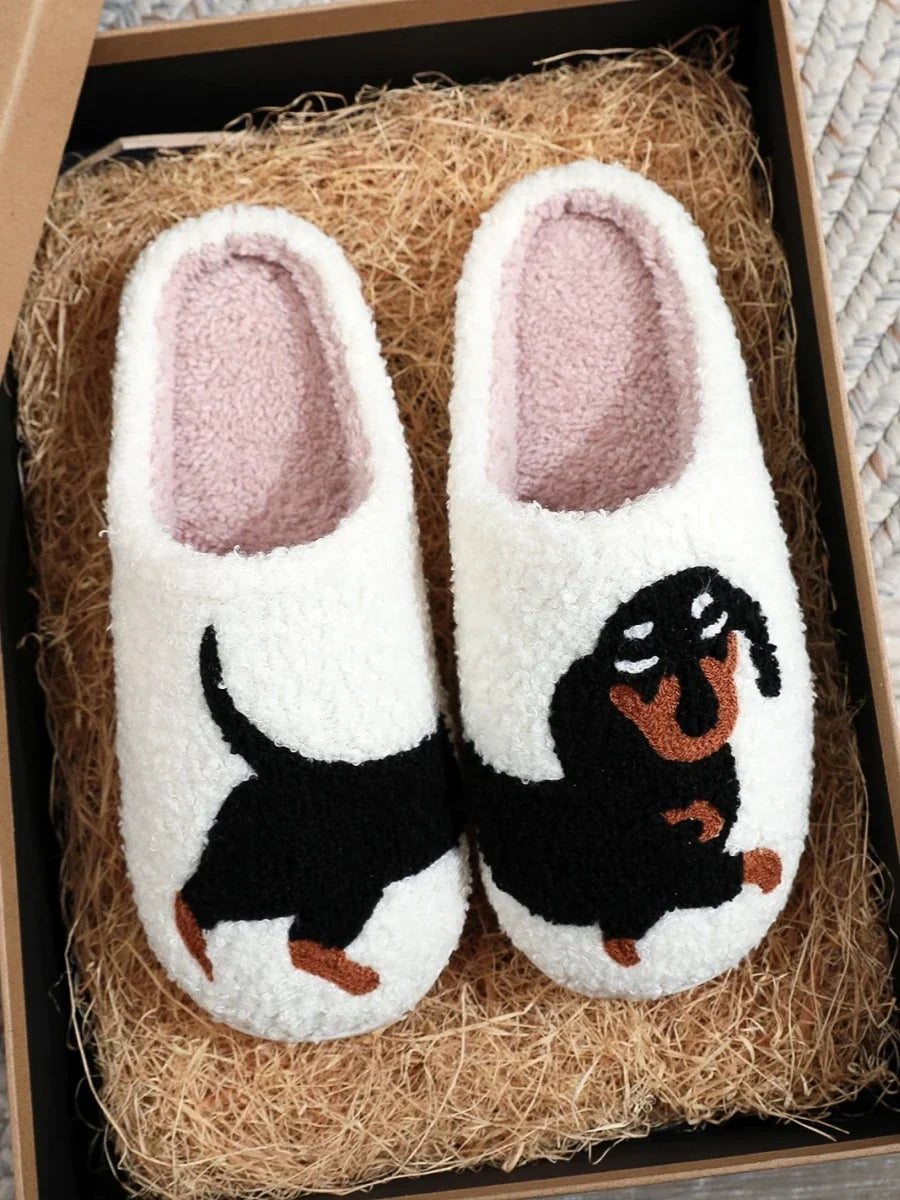 Women’s Printed Winter Slippers – Warm Non-Slip Indoor House Shoes