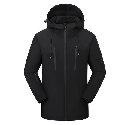 Men’s USB Heated Winter Jacket – Fleece-Lined Water-Repellent Hooded Outdoor Coat for Cold Weather
