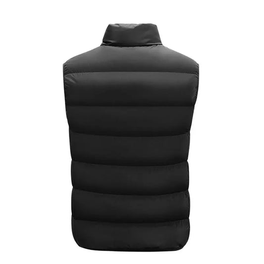 Men’s Insulated Puffer Vest – Sleeveless Zip-Up Gilet with Stand Collar and Quilted Panels
