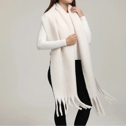 Women’s Cashmere Winter Scarf – Oversized Soft Tassel Wrap for Elegant Autumn and Winter Layering