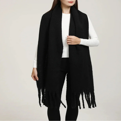 Women’s Cashmere Winter Scarf – Oversized Soft Tassel Wrap for Elegant Autumn and Winter Layering