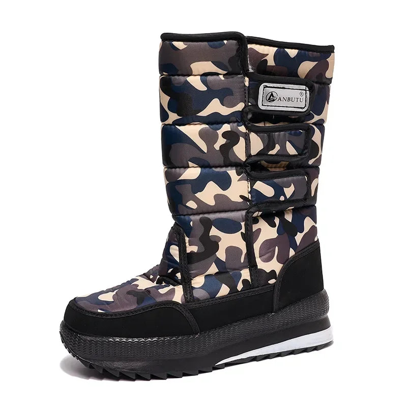 Men’s Waterproof Mid-Calf Snow Boots – Insulated Anti-Slip Winter Boots for Outdoor Wear
