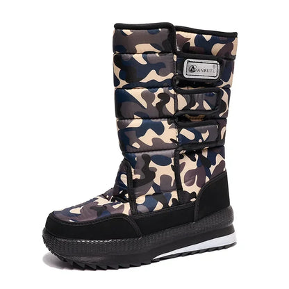 Men’s Waterproof Mid-Calf Snow Boots – Insulated Anti-Slip Winter Boots for Outdoor Wear