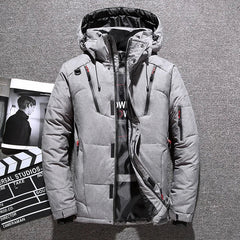 Men’s Slim-Fit Hooded Down Winter Jacket – Insulated Multi-Pocket Outerwear for Everyday and Outdoor Cold-Weather Wear