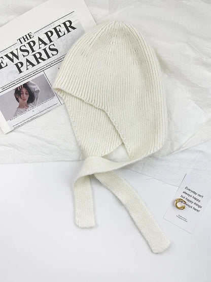 Women’s Knitted Earflap Winter Hat – Soft Tie-Up Cold-Weather Beanie with Ear Protection