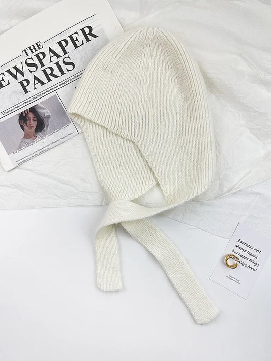 Women’s Knitted Earflap Winter Hat – Soft Tie-Up Cold-Weather Beanie with Ear Protection