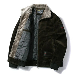Men’s Corduroy Winter Jacket – Plush-Collar Insulated Layer for Smart Casual Cold-Weather Wear