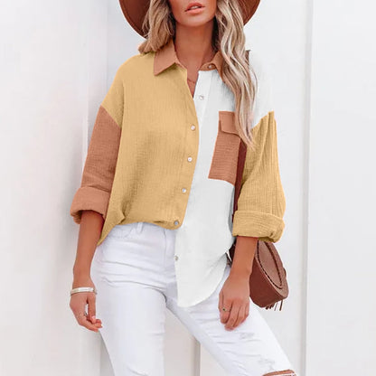 Women’s Oversized Collared Shirt – Breathable Cotton-Blend Style for Warm Days