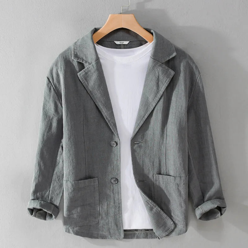 Men’s Blazer – Soft-Shoulder Jacket with Notch Lapel and Patch Pockets