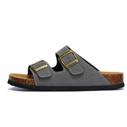 Women’s Plush-Lined Buckle Winter Slippers – Cosy Indoor Outdoor Sandals