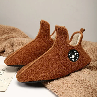Men’s Soft Cotton-Lined Winter Slippers – Warm Non-Slip Indoor House Shoes