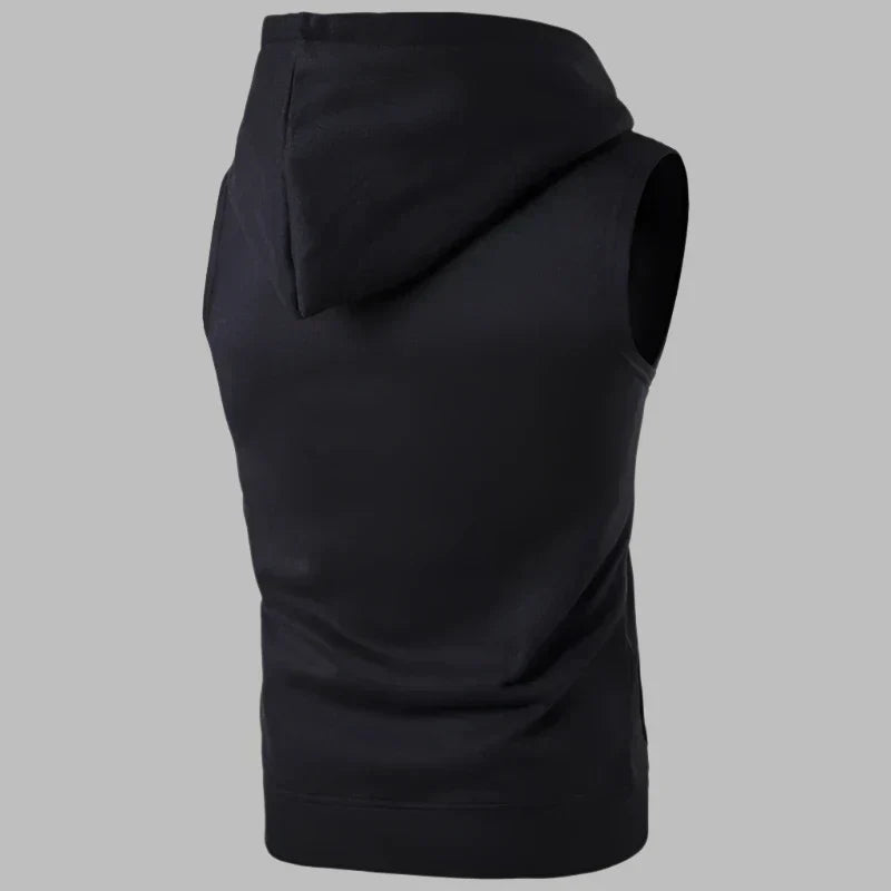 Men’s Sleeveless Zip-Up Hoodie Vest – Lightweight Layer for Casual Everyday Wear