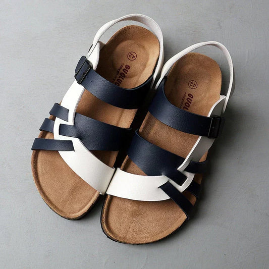 Men’s Strappy Slingback Sandals – Adjustable Buckle Open-Toe Design with Contoured Footbed for Summer Wear