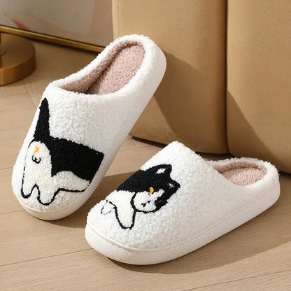 Women’s Printed Winter Slippers – Warm Non-Slip Indoor House Shoes