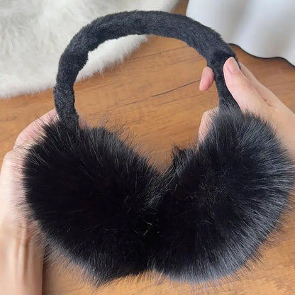 Women’s Faux Fur Ear Warmers – Soft Foldable Winter Earmuffs for Outdoor and Daily Wear
